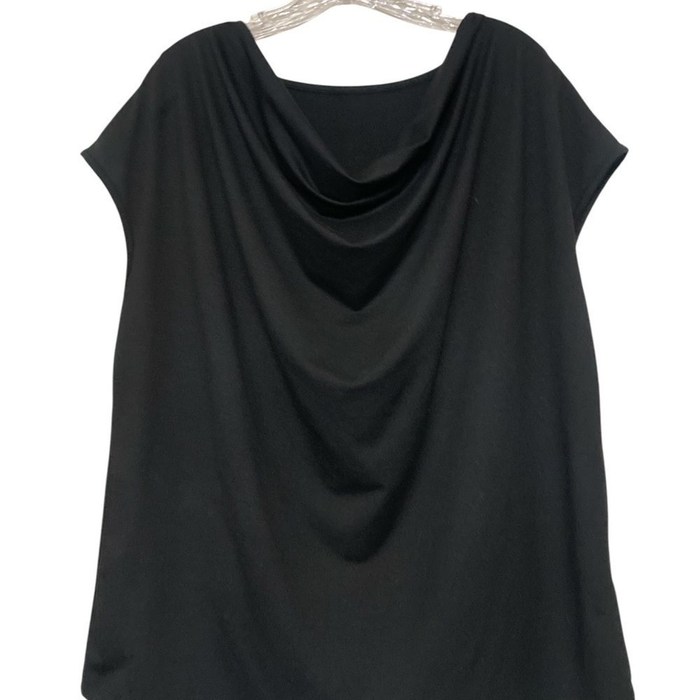 Chic Black Cowl Neck Blouse